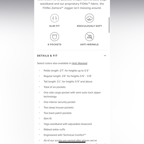 FIGS Petite Zamora Jogger Scrub Pants in graphite - Picture 6 of 16